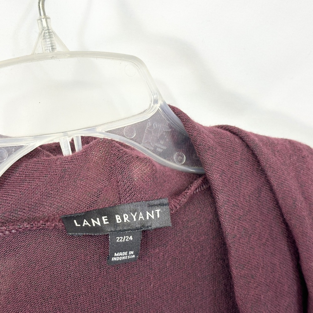 Lane Bryant Plus Size 22/24 Top Cowl Neck Tunic Maroon Long Sleeve Solid 681 - Picture 7 of 9
